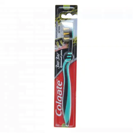 Зубная щетка COLGATE ЗигЗаг Средней жесткости с древесным углем