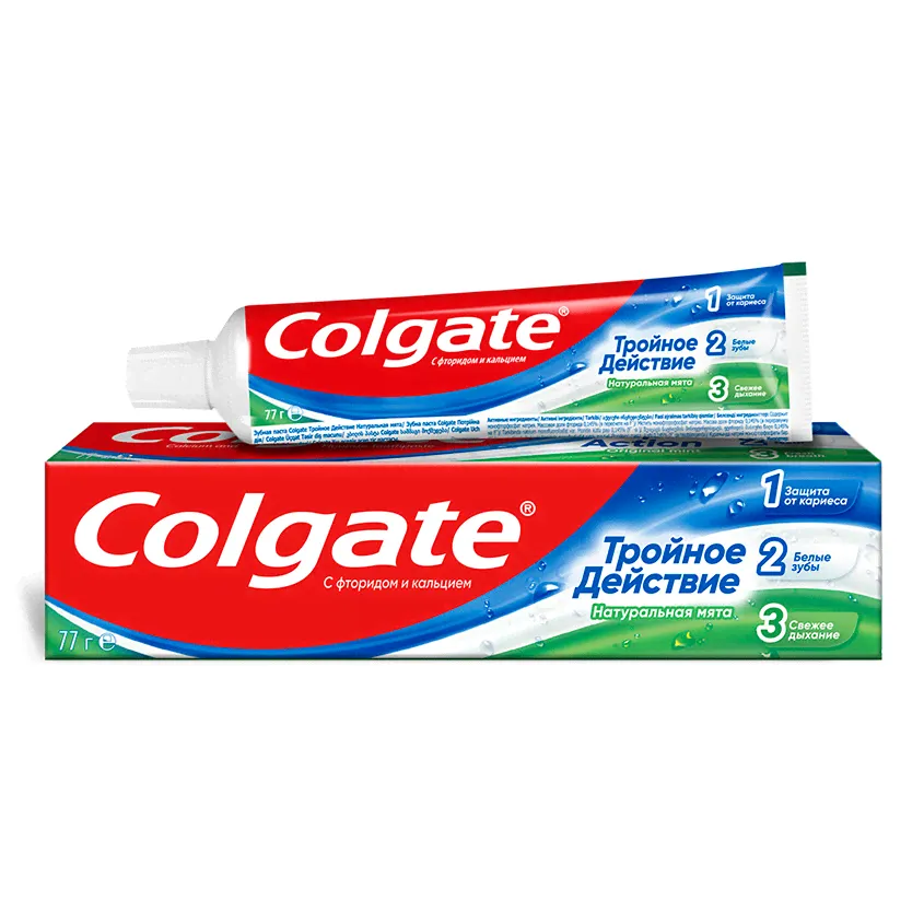 Паста зубная `COLGATE` ТРОЙНОЕ ДЕЙСТВИЕ 50 мл