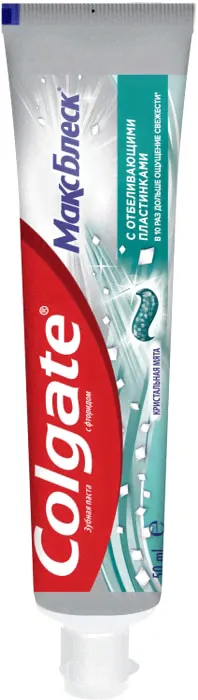 Зубная паста Colgate Макс Блеск Кристальная мята с отбеливающими пластинками для свежего дыхания и отбеливания зубов 50мл-0
