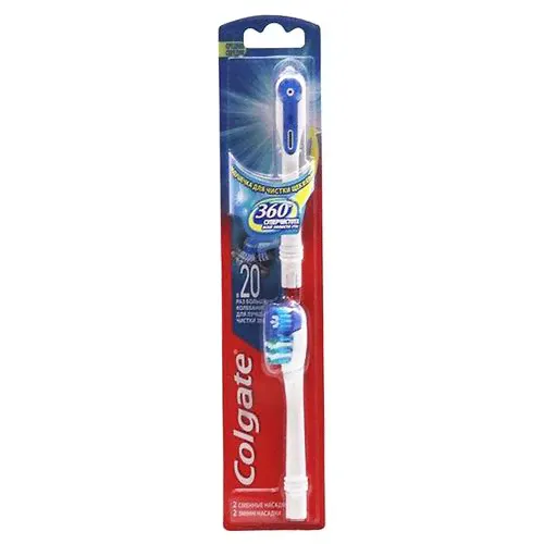 Электрическая зубная щетка COLGATE 360 СУПЕРЧИСТОТА средняя (СМЕННЫЕ НАСАДКИ)-0