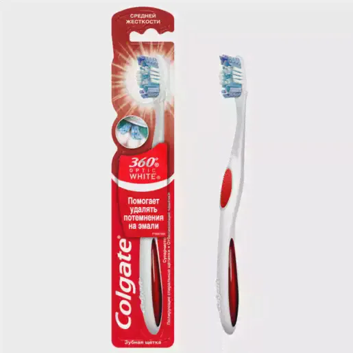 Colgate Щетка зубная 360 Optic White средняя-0