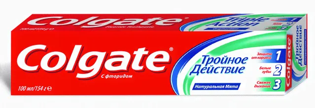 Зубная паста "Colgate" Тройное действие Натуральная мята