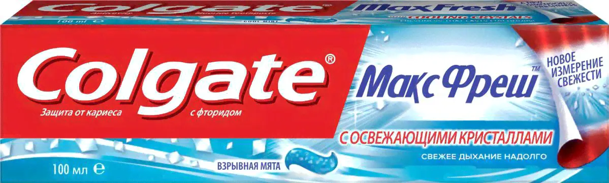 Зубная паста Colgate Макс Фреш с освежающими кристаллами (100мл), Зубная паста Colgate Макс Фреш с освежающими кристаллами 100мл